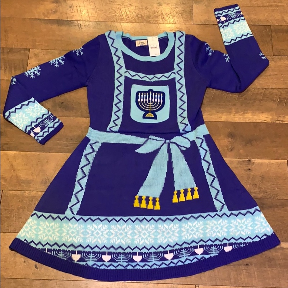 NWT Born Famous Ugly Sweater Hanukkah Dress